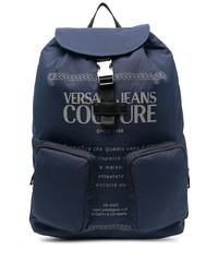 Мужской темно-синий рюкзак с принтом от VERSACE JEANS COUTURE