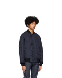 Мужской темно-синий сатиновый бомбер от Canada Goose