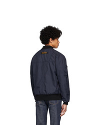 Мужской темно-синий сатиновый бомбер от Canada Goose