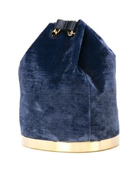 Темно-синий сатиновый клатч от Tyler Ellis