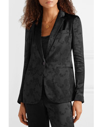 Женский темно-синий сатиновый пиджак от Theory