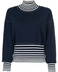 Женский темно-синий свитер в горизонтальную полоску от Loewe