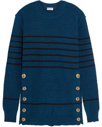 Женский темно-синий свитер в горизонтальную полоску от Sonia Rykiel