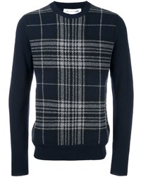 Мужской темно-синий свитер в шотландскую клетку от Comme des Garcons
