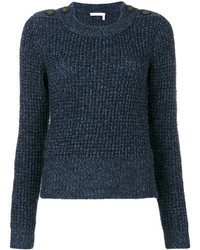 Женский темно-синий свитер из мохера от See by Chloe