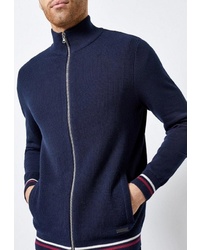 Мужской темно-синий свитер на молнии от Burton Menswear London