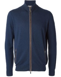 Мужской темно-синий свитер на молнии от Canali