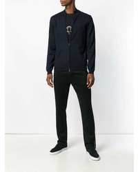 Мужской темно-синий свитер на молнии от BOSS HUGO BOSS