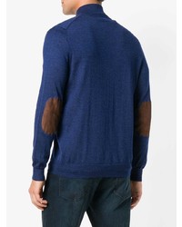 Мужской темно-синий свитер на молнии от N.Peal