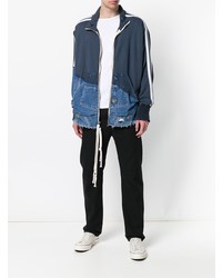 Мужской темно-синий свитер на молнии от Greg Lauren