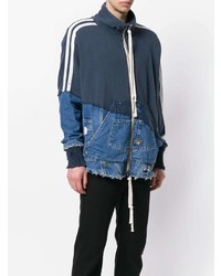 Мужской темно-синий свитер на молнии от Greg Lauren