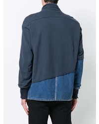 Мужской темно-синий свитер на молнии от Greg Lauren