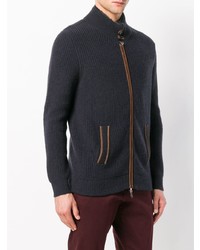 Мужской темно-синий свитер на молнии от N.Peal