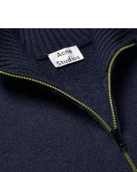 Мужской темно-синий свитер на молнии от Acne Studios