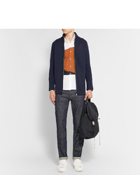 Мужской темно-синий свитер на молнии от Acne Studios