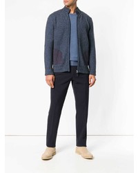 Мужской темно-синий свитер на молнии от Doriani Cashmere