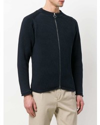 Мужской темно-синий свитер на молнии от Maison Flaneur