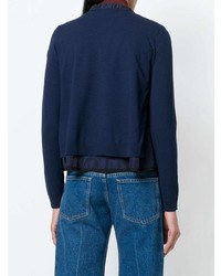 Женский темно-синий свитер на молнии от Moncler