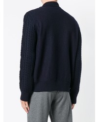 Мужской темно-синий свитер на молнии от Eleventy