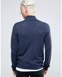 Мужской темно-синий свитер на молнии от Sisley