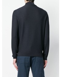 Мужской темно-синий свитер на молнии от Loro Piana
