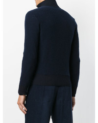 Мужской темно-синий свитер на молнии от Giorgio Armani