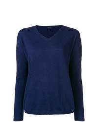 Женский темно-синий свитер с v-образным вырезом от Aspesi