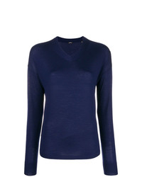 Женский темно-синий свитер с v-образным вырезом от Aspesi