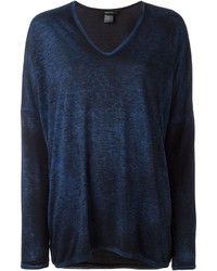 Женский темно-синий свитер с v-образным вырезом от Avant Toi