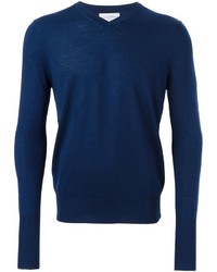 Мужской темно-синий свитер с v-образным вырезом от Ballantyne