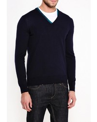 Мужской темно-синий свитер с v-образным вырезом от Bikkembergs
