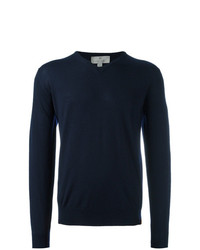Мужской темно-синий свитер с v-образным вырезом от Canali