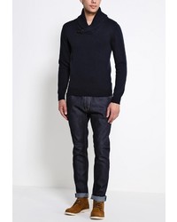 Мужской темно-синий свитер с v-образным вырезом от Celio