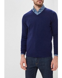 Мужской темно-синий свитер с v-образным вырезом от Cortefiel