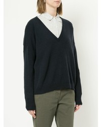 Женский темно-синий свитер с v-образным вырезом от Jac+ Jack