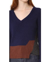 Женский темно-синий свитер с v-образным вырезом от Veda