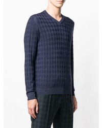 Мужской темно-синий свитер с v-образным вырезом от Ballantyne