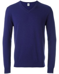 Мужской темно-синий свитер с v-образным вырезом от Eleventy