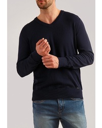Мужской темно-синий свитер с v-образным вырезом от FiNN FLARE