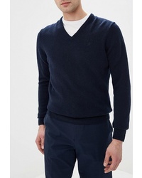 Мужской темно-синий свитер с v-образным вырезом от Hackett London