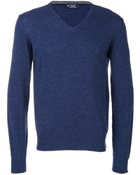 Мужской темно-синий свитер с v-образным вырезом от Hackett