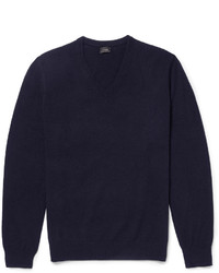 Мужской темно-синий свитер с v-образным вырезом от J.Crew