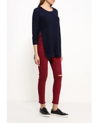 Женский темно-синий свитер с v-образным вырезом от Jennyfer