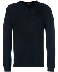 Мужской темно-синий свитер с v-образным вырезом от Jil Sander