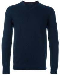 Мужской темно-синий свитер с v-образным вырезом от Joseph