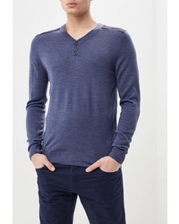 Мужской темно-синий свитер с v-образным вырезом от Kensington Eastside