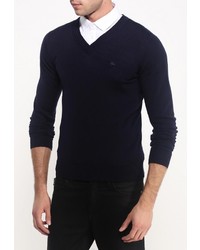 Мужской темно-синий свитер с v-образным вырезом от Lacoste