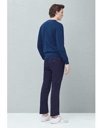 Мужской темно-синий свитер с v-образным вырезом от Mango Man