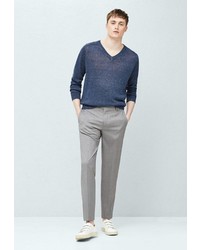 Мужской темно-синий свитер с v-образным вырезом от Mango Man