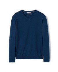 Мужской темно-синий свитер с v-образным вырезом от Mango Man